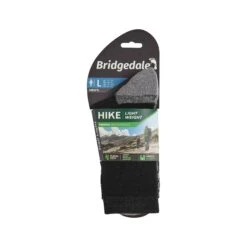 Bridgedale Mens Hike Light Weight Performance 3/4 Crew Socks -ClimbPro Store bridgedale mens hike lightweight merino performance 3 4 crew black silver 3