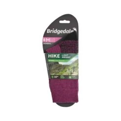 Bridgedale Womens Hike Light Weight Performance Socks -ClimbPro Store bridgedale womens hike lightweight merino performance boot cut socks berry 3