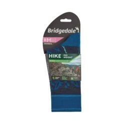 Bridgedale Womens Hike Mid Weight Performance Socks -ClimbPro Store bridgedale womens midweight merino performance boot cut socks blue pattern 3