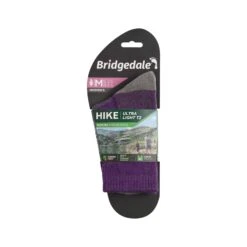 Bridgedale Womens Hike Ultra Light T2 Performance Socks -ClimbPro Store bridgedale womens ultralight merino t2 performance crew purple 3
