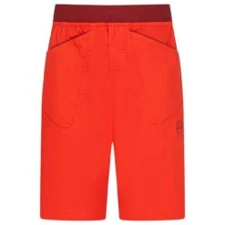 La Sportiva Flatanger Climbing Shorts - Mens -ClimbPro Store la sportiva mens flatanger shorts poppy chilli 1