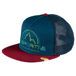 La Sportiva LS Trucker Hat -ClimbPro Store la sportiva climbing clothing LS trucker hat opal chilli