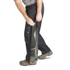 Front Page -ClimbPro Store outdoor research apollo pants rain shellwear black on body full length side zipper 2