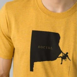 Prana Social Climber Journeyman Tee -ClimbPro Store prana mens social climber journeyman tee marigold heather 3
