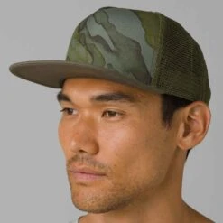 Prana Vista Trucker Hat -ClimbPro Store prana unisex vista trucker hat rye green camo 1