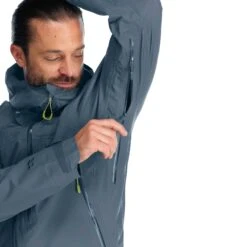 Rab Firewall Jacket -ClimbPro Store rab mens firewall waterproof jacket orion blue 2